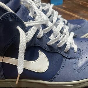 Nike Blue and White High-Top Sneakers